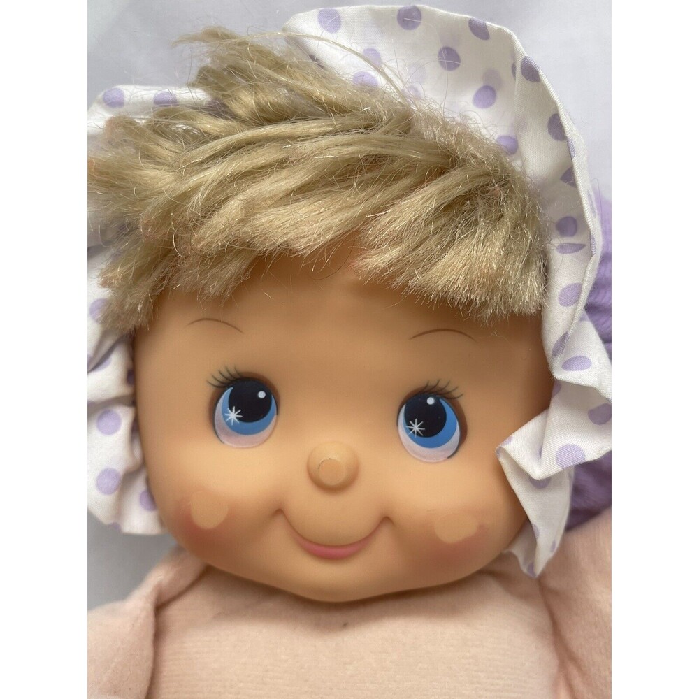Vtg HK City Toys Baby Doll Plastic Face Cream and Purple Pokadot Hat RARE - Picture 6 of 16